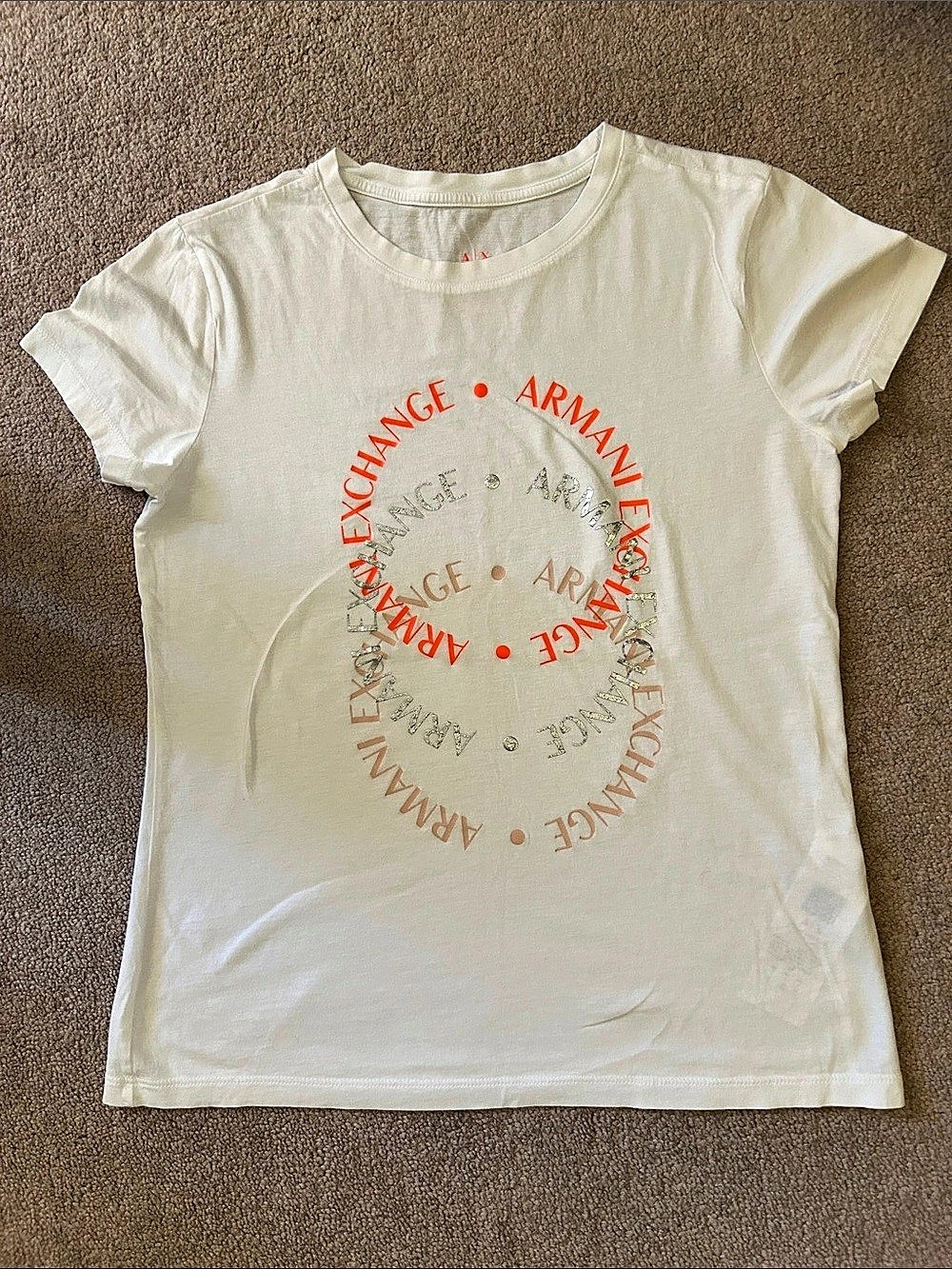 Armani Exchange Short Sleeve Graphic Tee in White
